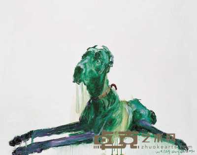周春芽 绿狗系列 80×100cm
